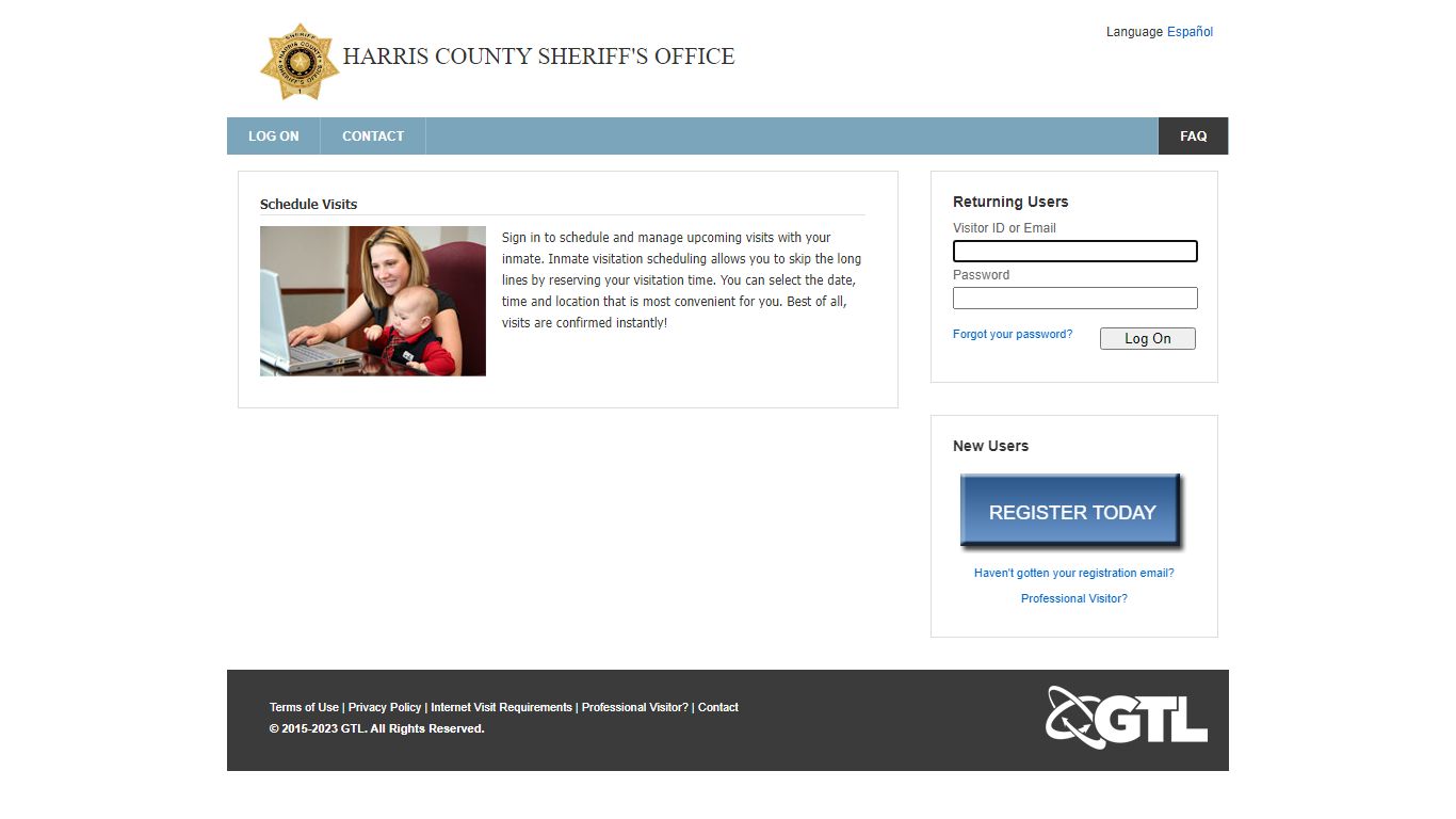 Harris County Sheriff's Office - GTL Visitor Web 8.0
